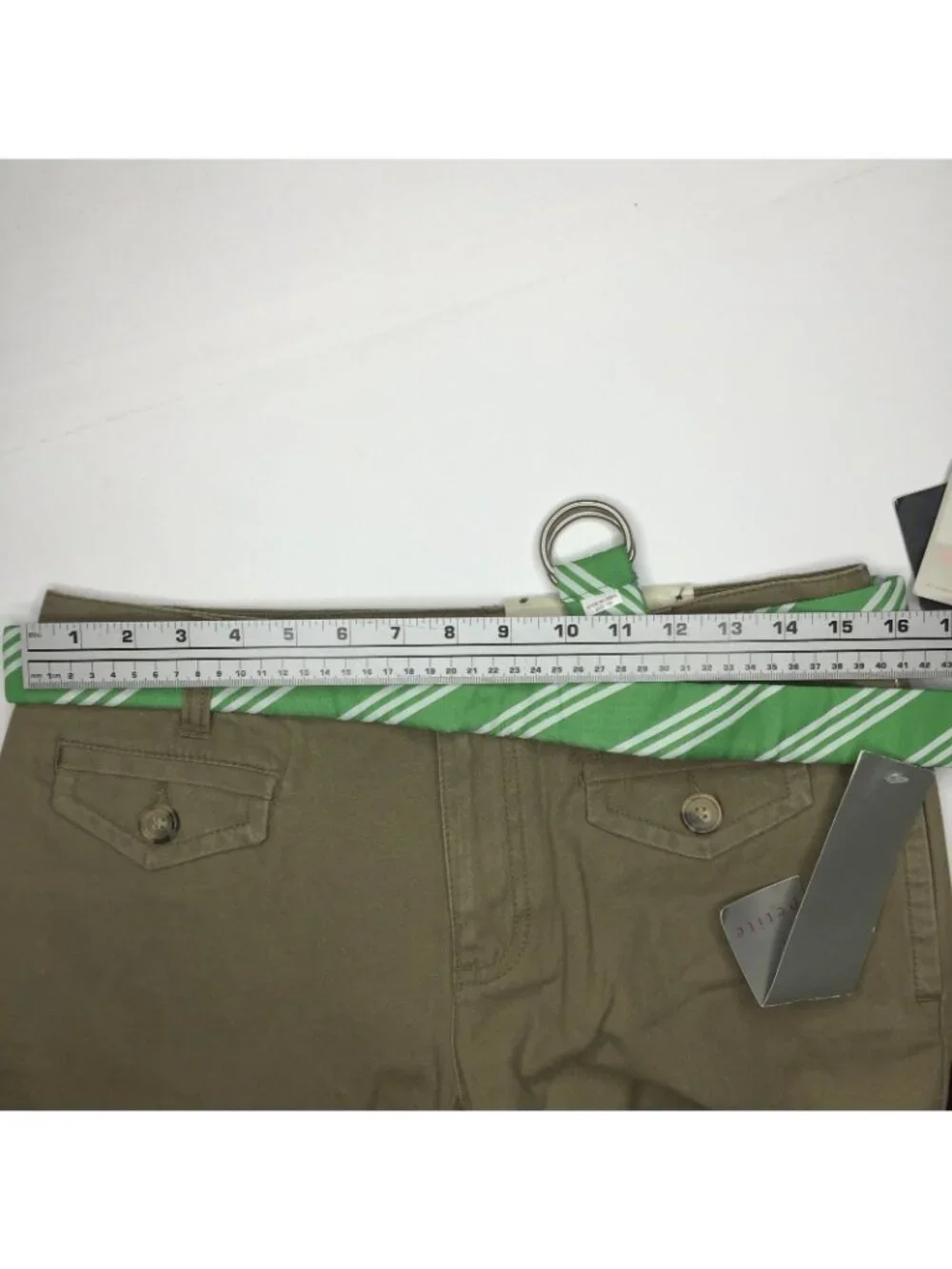 Liz Claiborne Petite Olive Green Tie Sloane Wide Leg WDPUB837 Size 10P Regular
